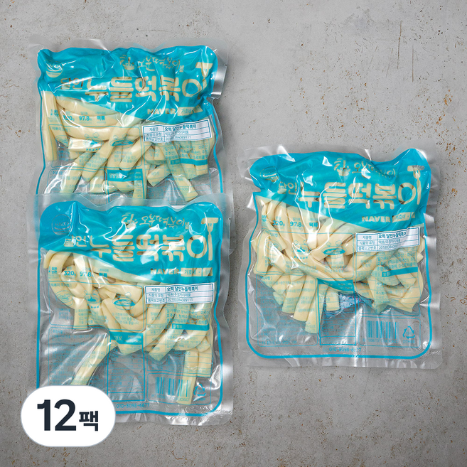 오분떡볶이 달인 납작 누들 떡볶이떡, 320g, 12팩
