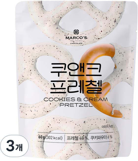 MARCO'S 巧克力蝴蝶餅餅乾, 3個, 60g