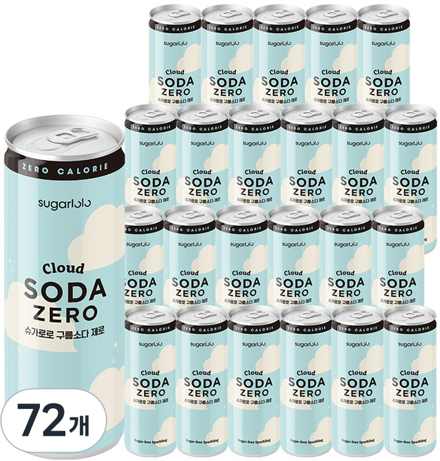 슈가로로 구름소다 제로 탄산음료, 250ml, 72개