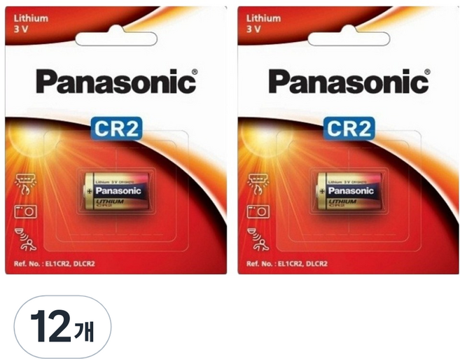 파나소닉 리튬 CR2 3V 건전지, 1개입, 12개
