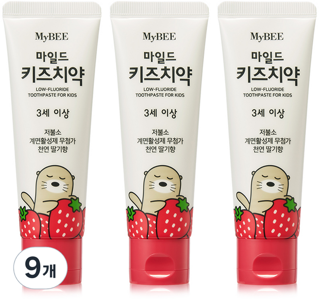MyBEE 溫和兒童牙膏 草莓香, 100g, 9個