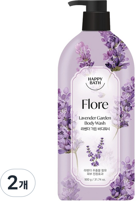 HAPPY BATH Flore 沐浴乳 薰衣草花園, 900g, 2個