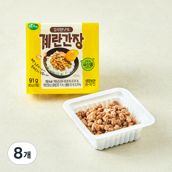 맑은물에 김석원 낫또 계란간장소스, 45.5g, 8개, 1개입