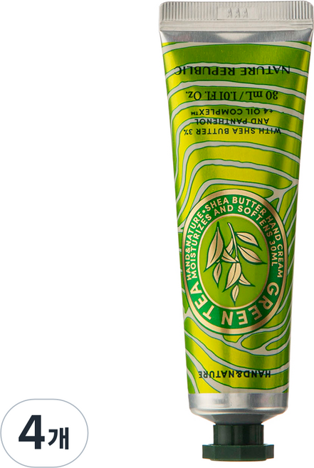 NATURE REPUBLIC 手部與自然 綠茶護手霜, 30ml, 4個
