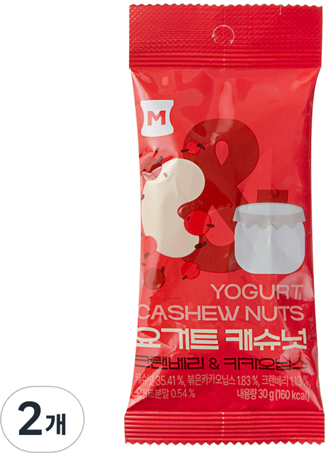머거본 요거트캐슈넛 크랜베리&카카오닙스, 30g, 2개