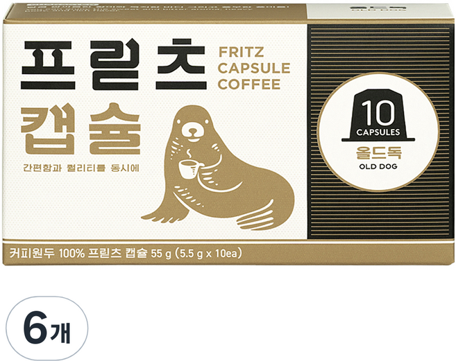 프릳츠 네스프레소 호환 올드독 캡슐커피, 10개입, 6개, 5.5g