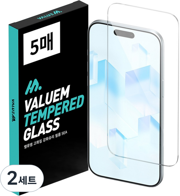 밸류엠 고화질 9H 강화유리 휴대폰 액정보호필름 5p 세트, 2세트