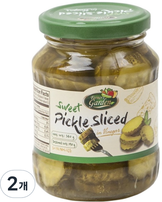 FARMERS GARDEN 스위트피클 슬라이스, 340g, 2개