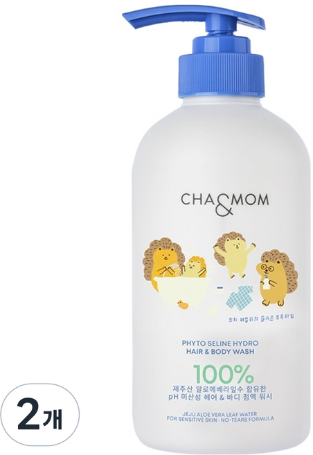 차앤맘 피토세린 하이드로 헤어 앤 바디 대용량 워시, 500ml, 2개