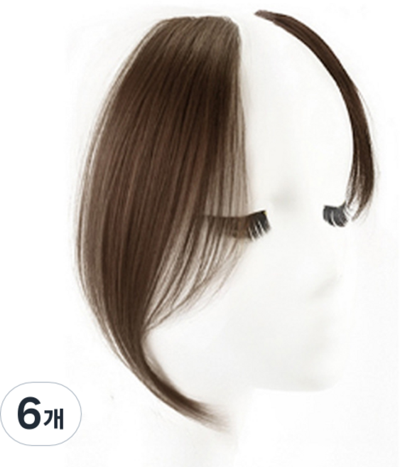 젤루나 얼굴 작아 보이는 프렌치 사이드 뱅 앞머리 붙임머리 반가발 HB-29, 4 라이트브라운, 6개