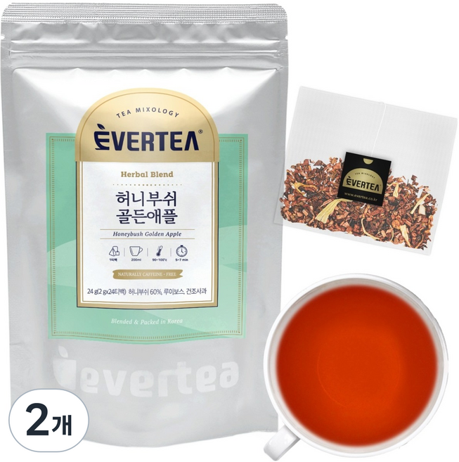 에버티 허니부쉬 골든애플 티백, 2개, 24개입, 2g