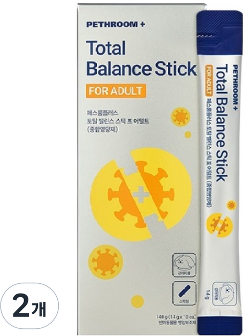 페스룸 강아지 플러스 토탈 밸런스 스틱 포 종합영양제 10p, 140g, 2개, 어덜트
