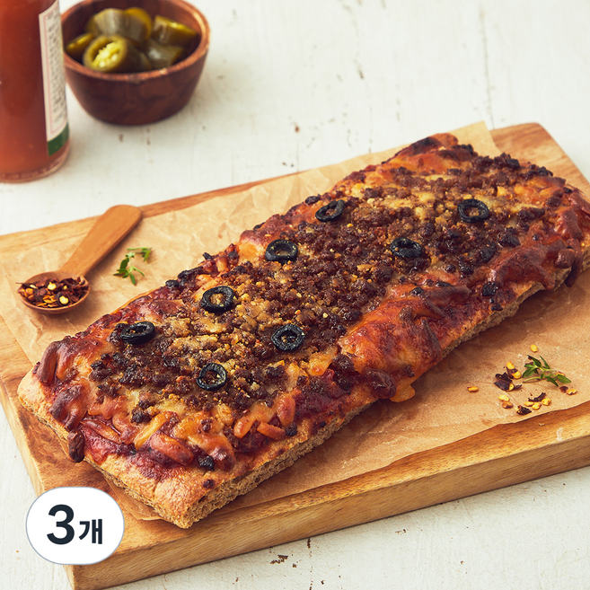 브로드카세 발효종 통밀 불고기 포카치아 피자빵, 310g, 1개입, 3개