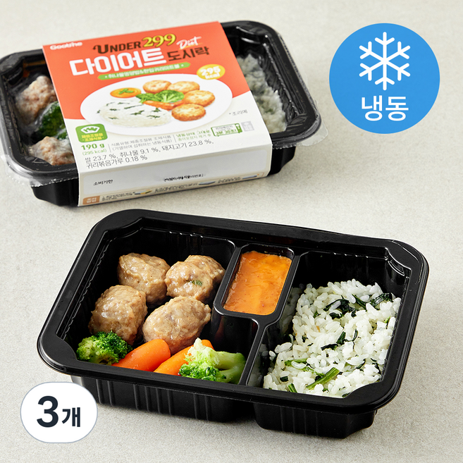 굽네 299 다이어트 도시락 취나물 영양밥 & 한입귀리 미트볼 (냉동), 190g, 3개
