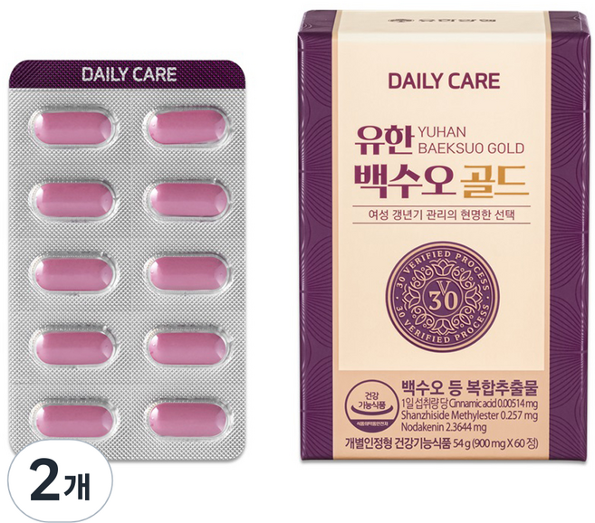 데일리케어 유한 백수오 골드, 60정, 2개