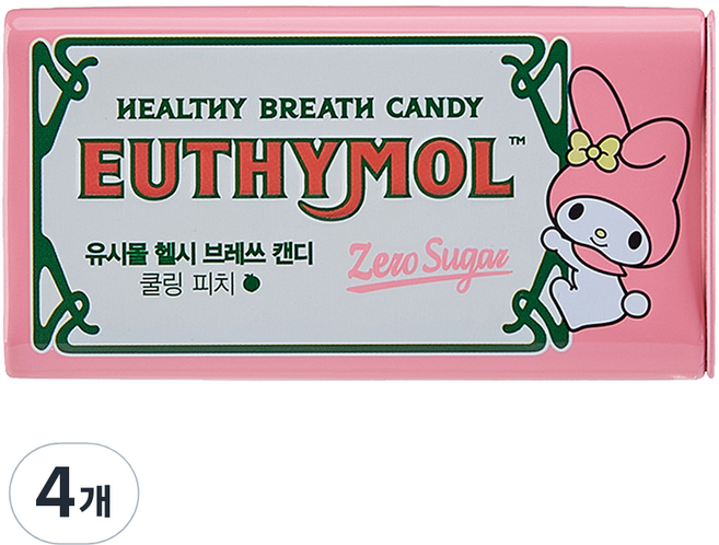 유시몰 헬시브레쓰 무설탕 자일리톨 캔디 쿨링피치, 34g, 4개