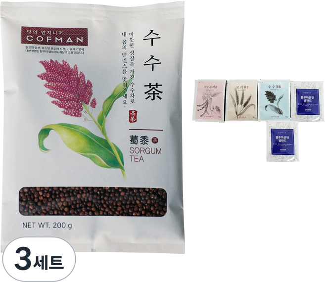 코프만 수수차 200g + 티백 5p 랜덤 발송, 3세트, 1개입