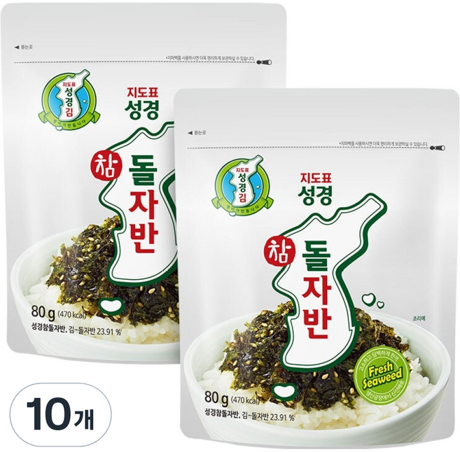 지도표성경 참돌자반 김, 80g, 10개