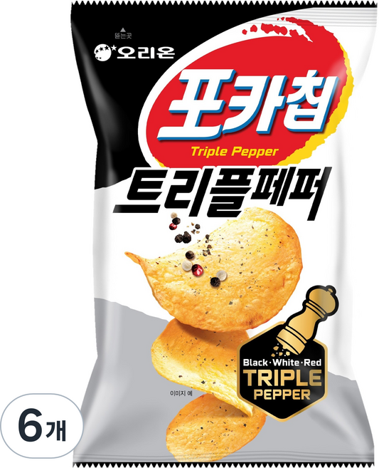 포카칩 트리플페퍼맛, 60g, 6개
