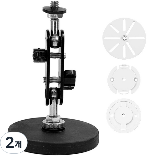 비상 초강력 마그네틱 무타공 더블볼헤드 각도조절 홈캠 CCTV 거치대 중(6.6cm), 2개