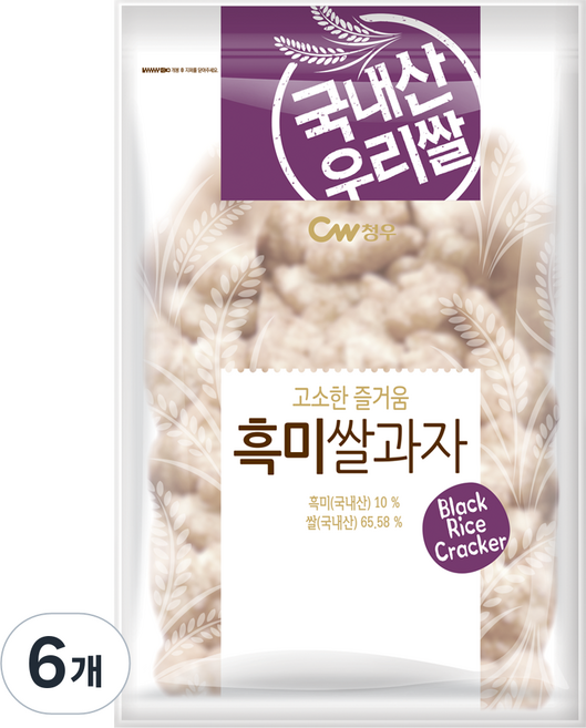 청우식품 흑미쌀과자, 6개, 160g