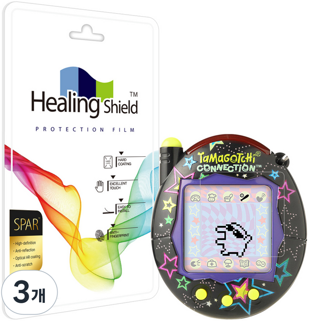 힐링쉴드 슈페리어 AR 고화질 액정보호필름 2p 세트, 다마고치 커넥션, 무색, 3개