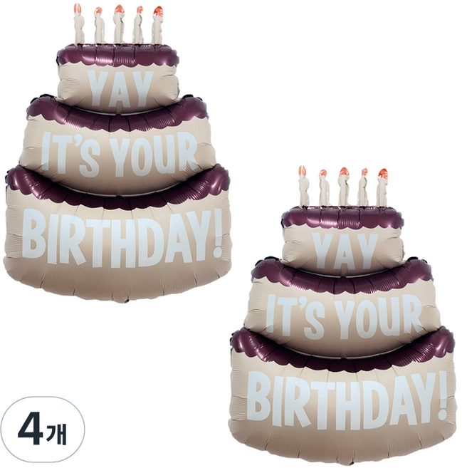 파티공구 점보 케익 풍선, 초코, 4개