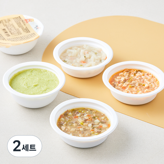 짱죽 반찬 E 한우된장소보로 100g + 새콤이탕수육 100g + 들깨가루무나물 100g + 완두콩고구마스프 150g 세트, 2세트