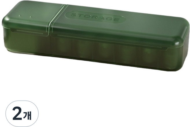 딜리 뚜껑형 이어폰 케이블 정리함, 그린, 2개