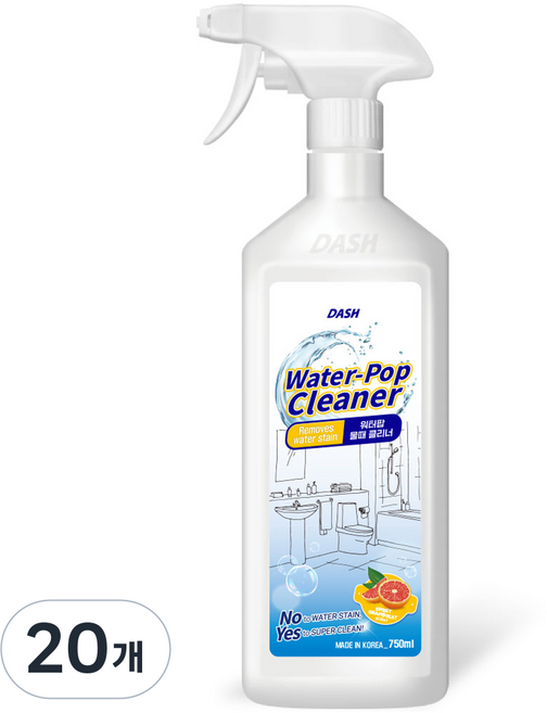 DASH 워터팝 물때 클리너, 750ml, 20개