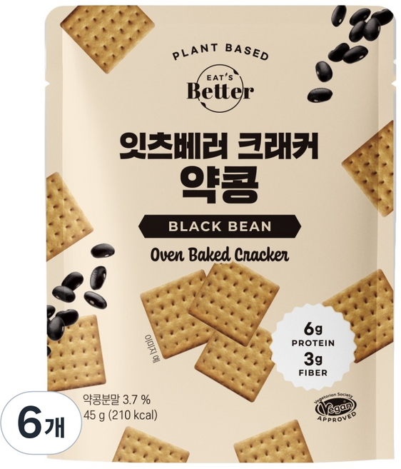 잇츠베러 크래커 약콩, 45g, 6개