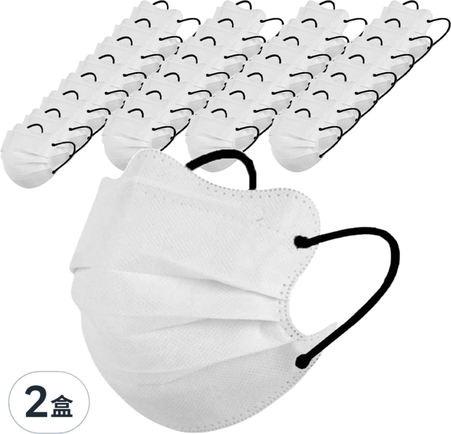 咪咪購物 蝶型口罩, 80片, 2盒, 白色