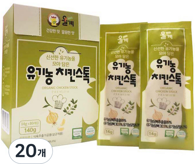 올계 유기농 치킨스톡, 140g, 2개