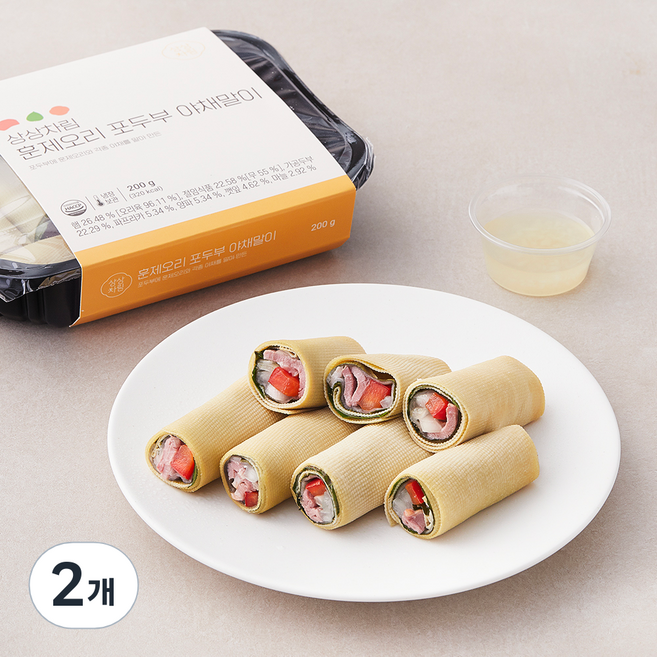 상상차림 훈제오리 포두부 야채말이, 200g, 2개