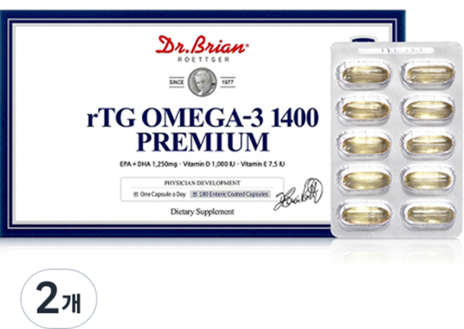 닥터브라이언 rTG 오메가3 1400 프리미엄 252g, 180정, 2개