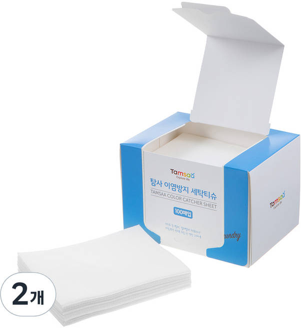 탐사 이염방지 세탁티슈, 100개입, 2개