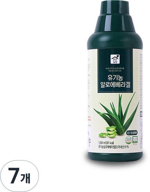 맑은농장 유기농 알로에베라 겔, 1.05L, 7개