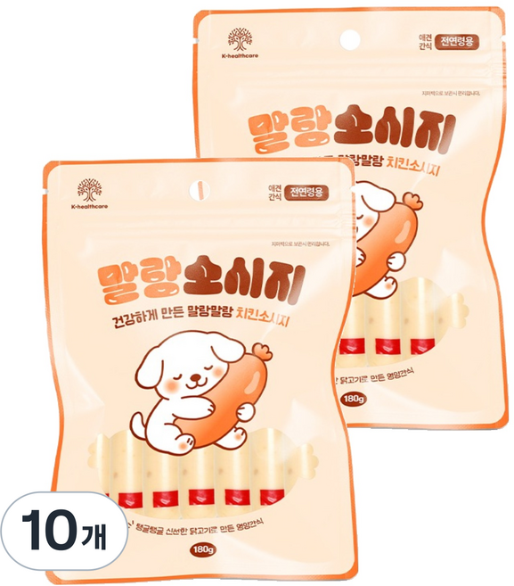 케이헬스케어 말랑 소시지, 10개, 180g, 치킨