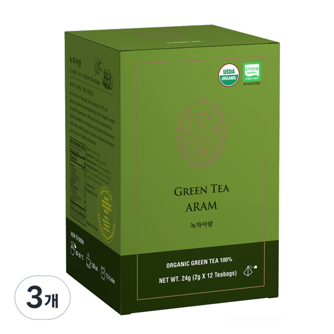 Bohyang 綠茶雅蘭, 2g, 12入, 3個