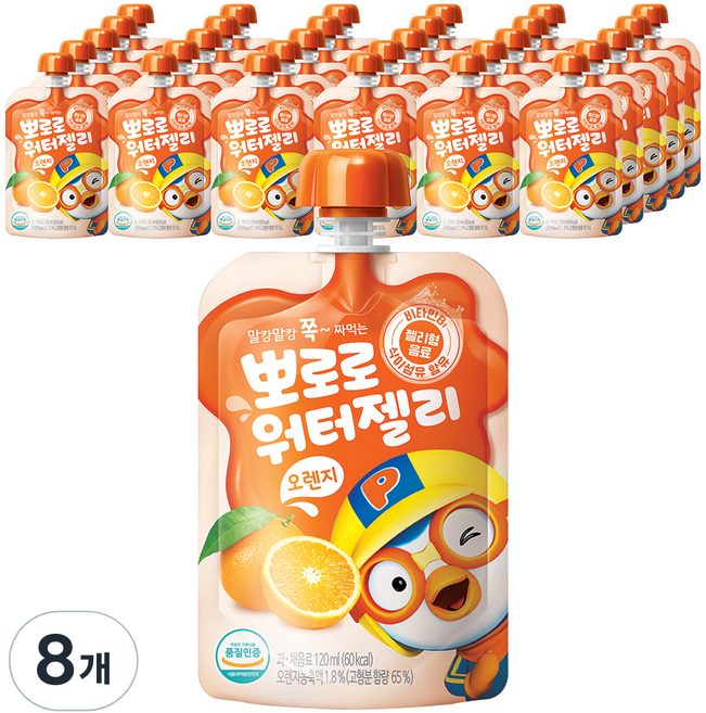 팔도 뽀로로 워터젤리 오렌지, 120ml, 80개