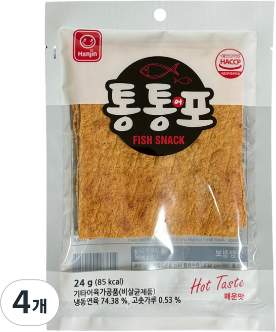 한진식품 통통어포 매운맛, 4개, 24g