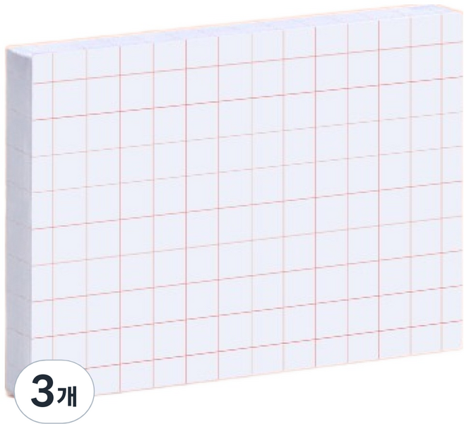 모트모트 스티키 점착메모지, 스퀘어드, 60매, 3개