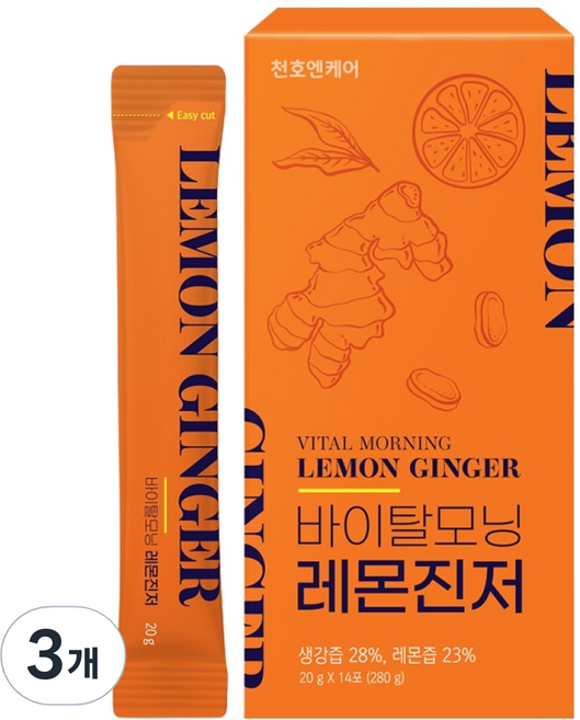 천호엔케어 바이탈 레몬 진저 스틱 14p, 280g, 3개