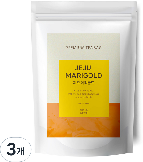 유리아 제주산 메리골드 삼각티백, 1.2g, 50개입, 3개