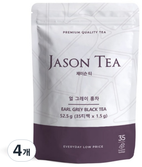 제이슨티 얼그레이 홍차 35 피라미드 티백, 1.5g, 35개입, 4개