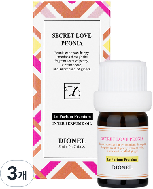 DIONEL 女性Secret love私密香氛精油 芍藥香, 3個, 5ml