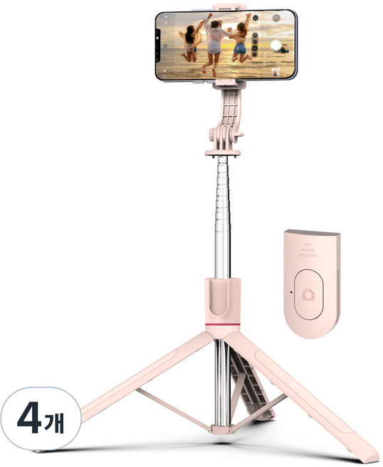 셀루미 메가 스틱 올인원 스마트폰 셀카봉 삼각대 171.7cm, SEL-AT1717M, 핑크 + 핫핑크, 4개