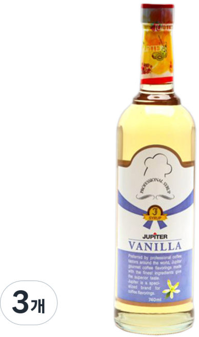 쥬피터 바닐라향 시럽, 3개, 740ml