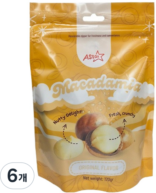 아스타 마카다미아넛, 170g, 6개