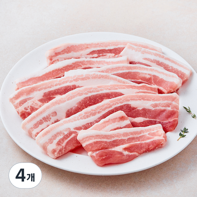 미국산 삼겹살 구이용 (냉장), 4개, 1kg